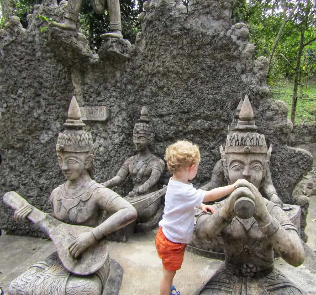 Secret Buddha garden, Koh Samui with kids