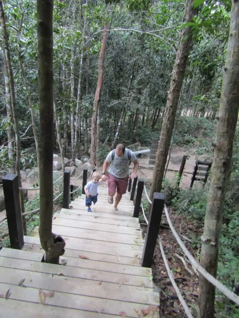 Stair climb at Phaeng Waterfall, Koh Phangan