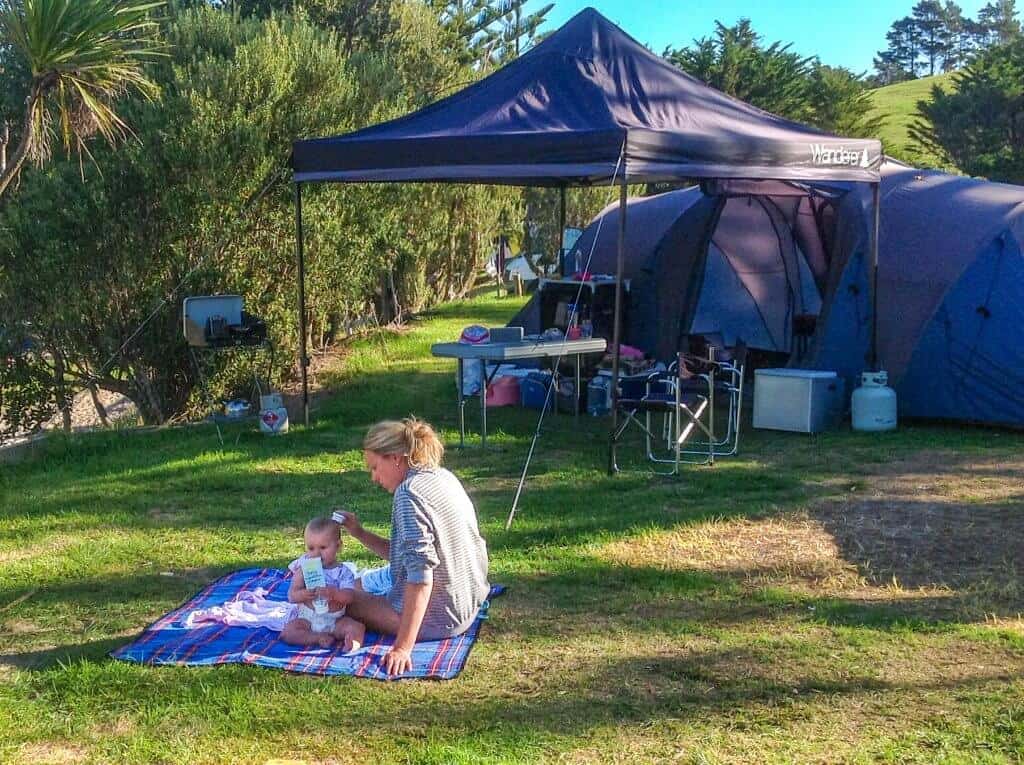 camping with a baby gear 