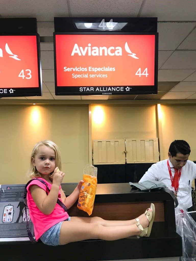 Flying with a toddler - check in