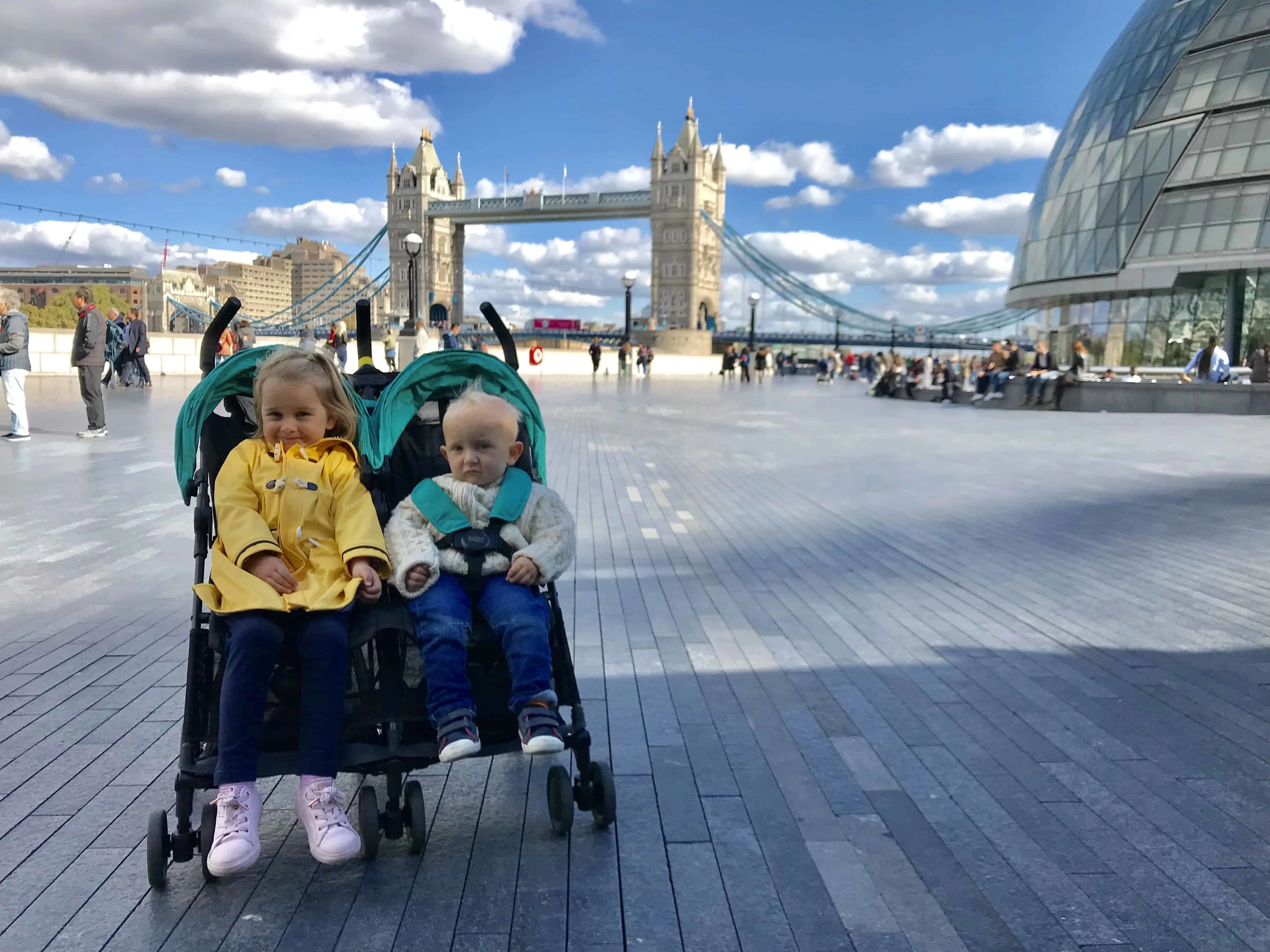 Double stroller outlet for older child