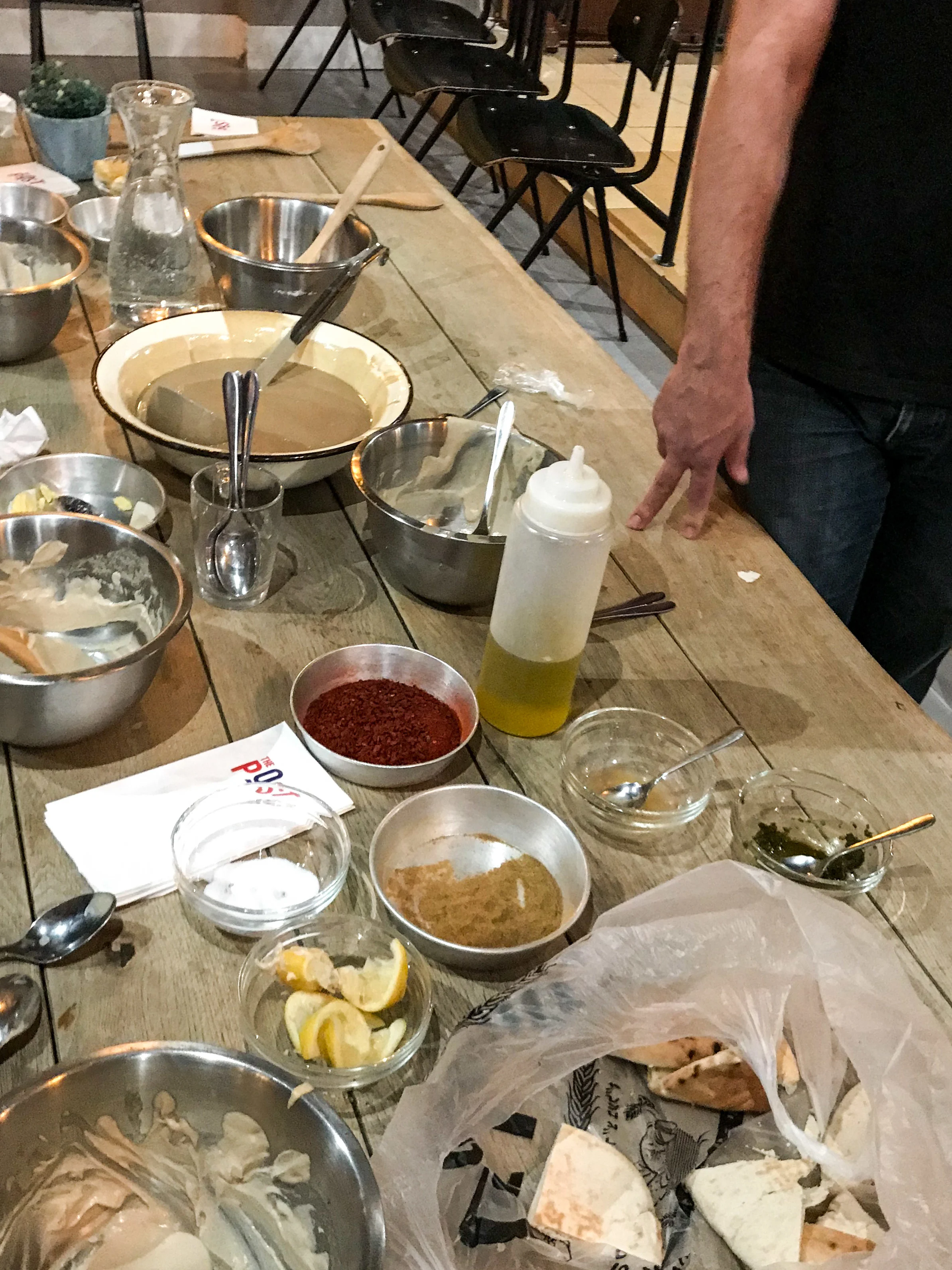 Jerusalem with Kids - Hummus Making at the Post Hostel