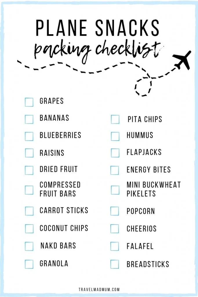 Flying with a toddler - Snacks Checklist