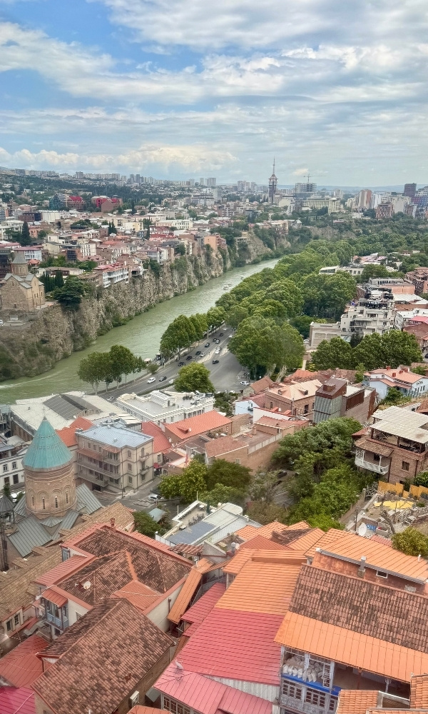 view of tbilisi from the cable car 