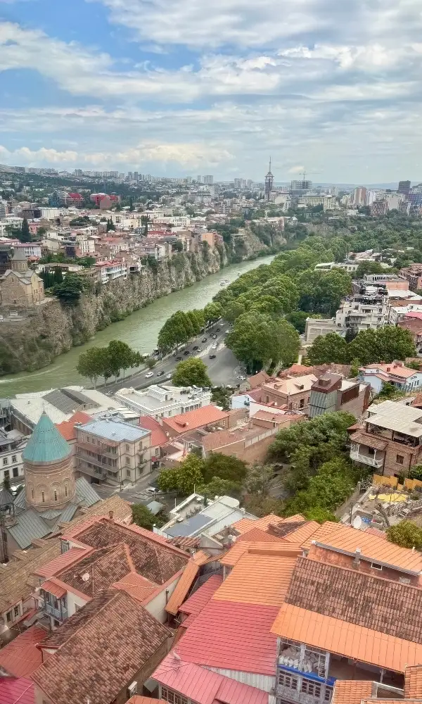 view of tbilisi from the cable car 