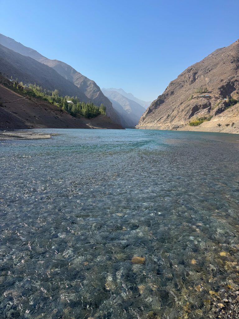 clear river water in Seven Lakes Tajikistan