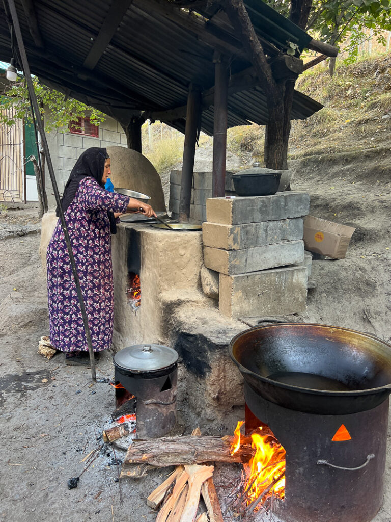 outdoor kitchen in Seven Lakes Tajikistan