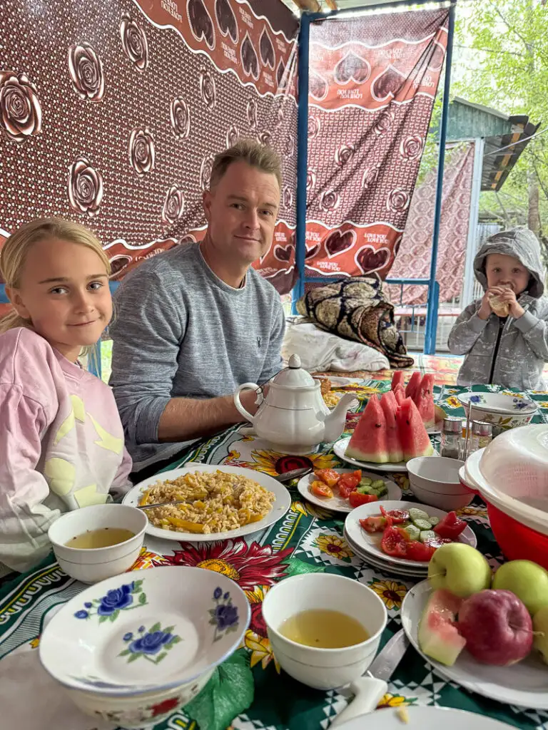 local dish plov in Seven Lakes Tajikistan