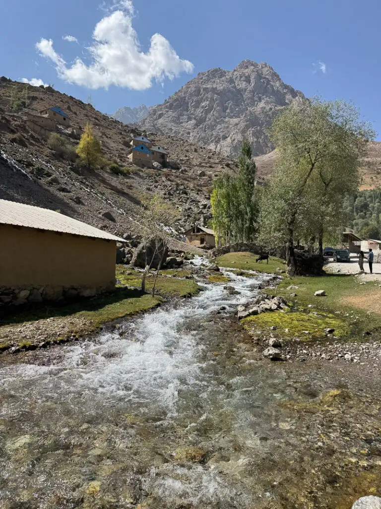fast flowing stream in Seven Lakes Tajikistan
